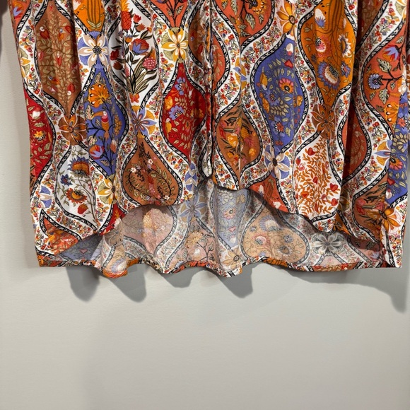 Christian Siriano Women's Size Small Floral Paisley Peplum Blouse Boho Peasant - Picture 7 of 15